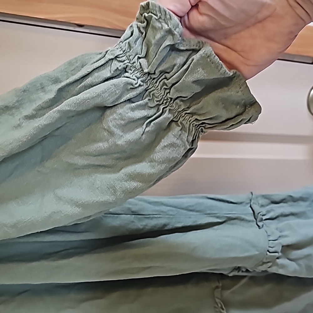 Shop The Mint Always In The Lead Olive Green Linen Dress - Picture 4 of 5